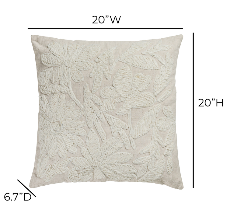 Tabitha 20" Square Embroidered Throw Pillow - Home And Beyond