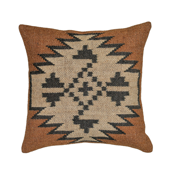 Terra 20" Square Wool and Jute Kilim Throw Pillow - Home And Beyond