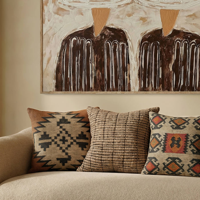 Terra 20" Square Wool and Jute Kilim Throw Pillow - Home And Beyond