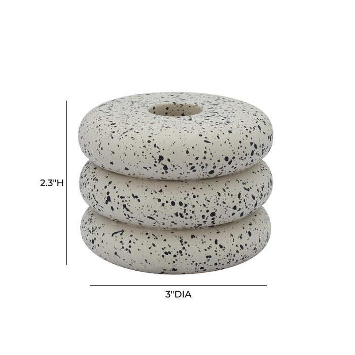 Gabby Speckled Stacked Candleholder - Home And Beyond