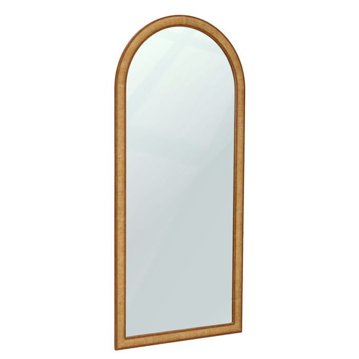 Arch 72" Natural Raffia Contract-Grade Floor Mirror - Home And Beyond