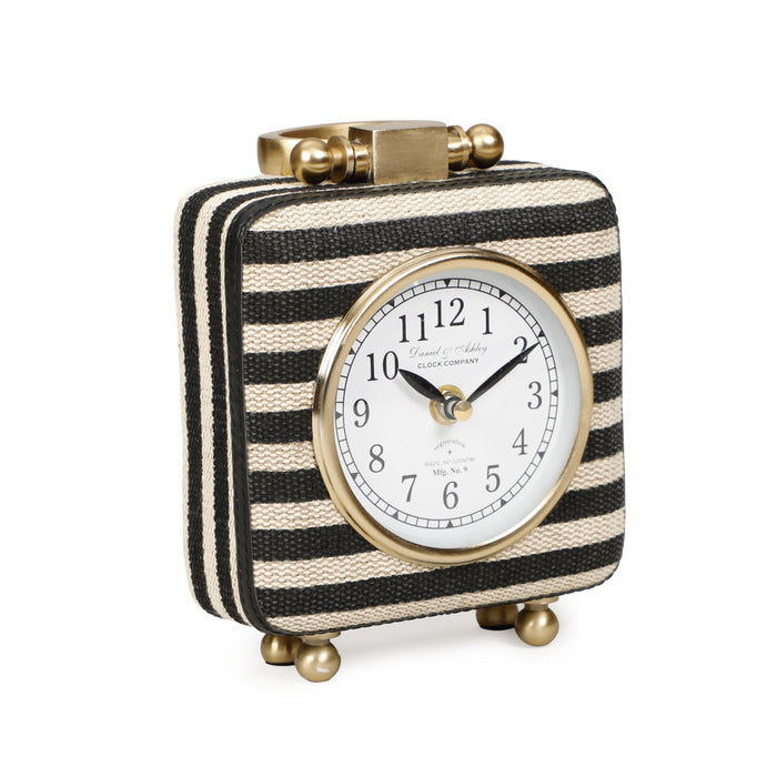 Mona Black Striped Contract-Grade Standing Accent Clock - Home And Beyond