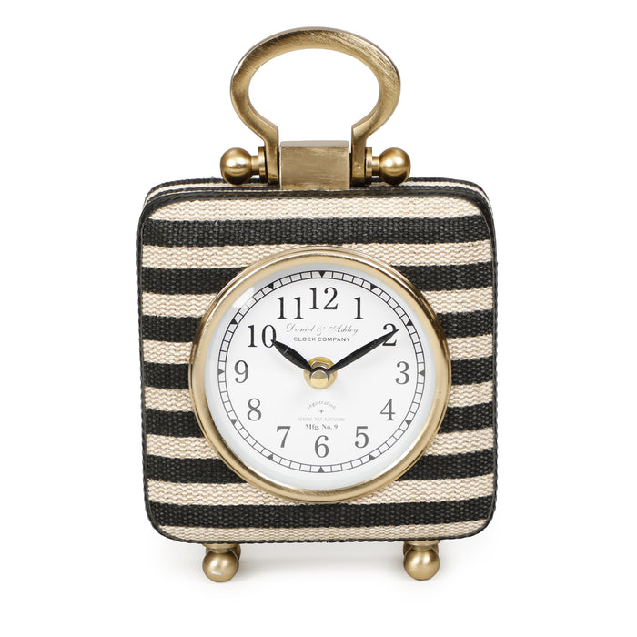Mona Black Striped Contract-Grade Standing Accent Clock - Home And Beyond