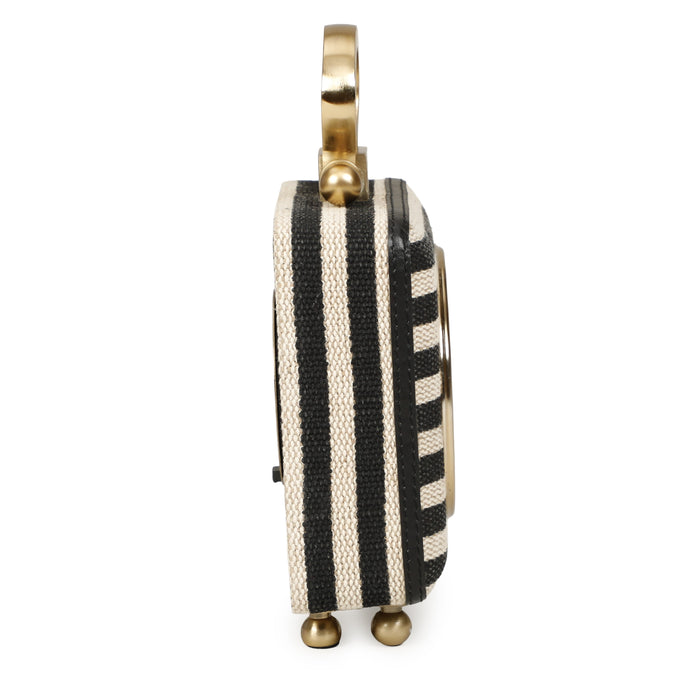 Mona Black Striped Contract-Grade Standing Accent Clock - Home And Beyond