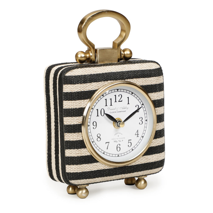 Mona Black Striped Contract-Grade Standing Accent Clock - Home And Beyond