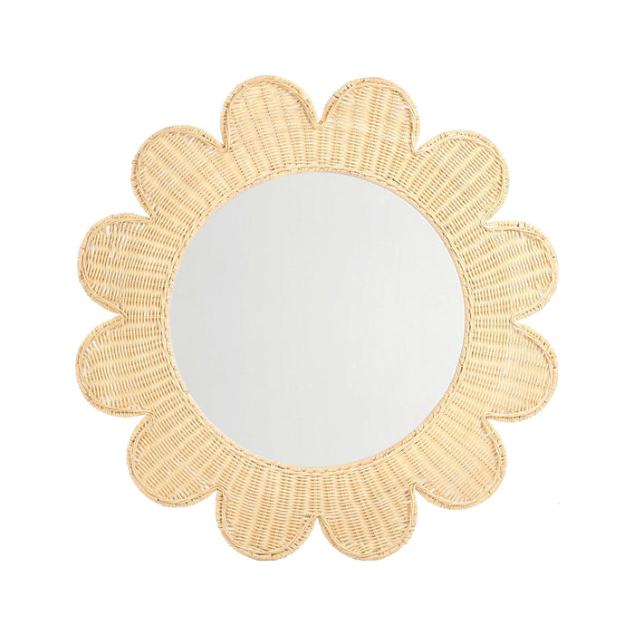Coralie 33.4" Rattan Round Wall Mirror - Home And Beyond