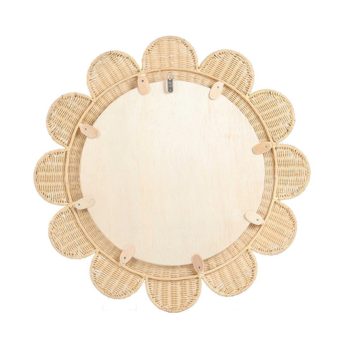 Coralie 33.4" Rattan Round Wall Mirror - Home And Beyond