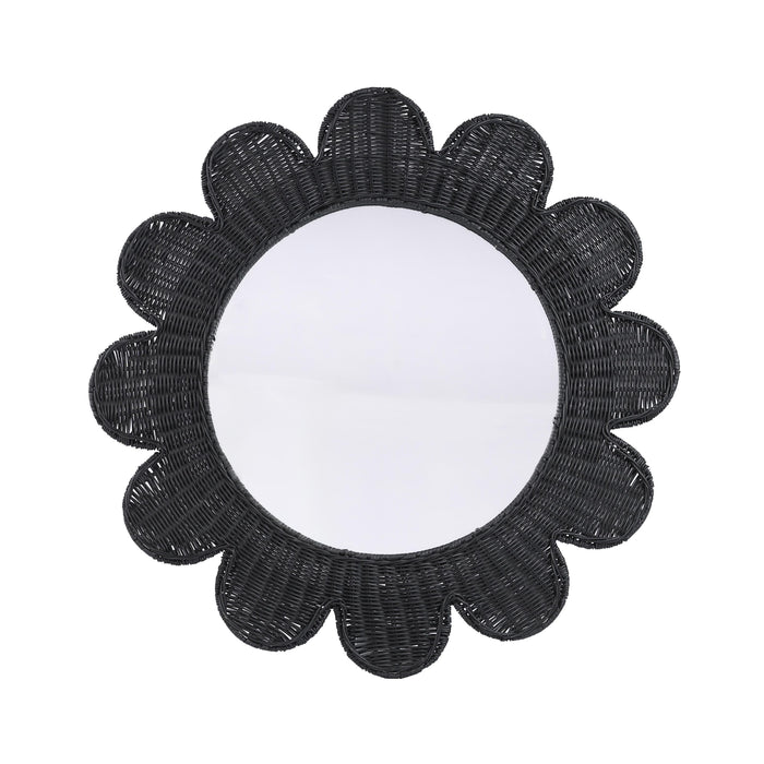 Coralie 33.4" Rattan Round Wall Mirror - Home And Beyond