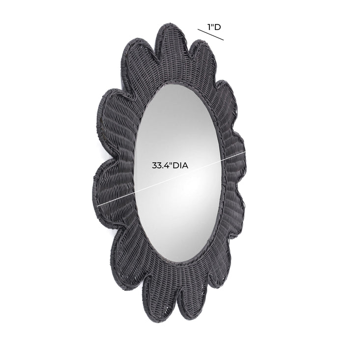 Coralie 33.4" Rattan Round Wall Mirror - Home And Beyond