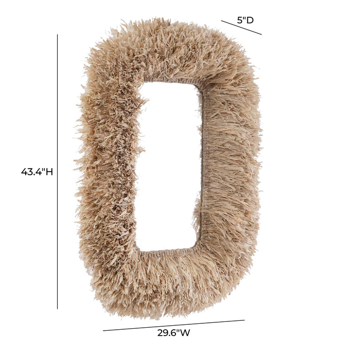 Palm 29.6"x43.4" Natural Sisal Rectangular Wall Mirror - Home And Beyond