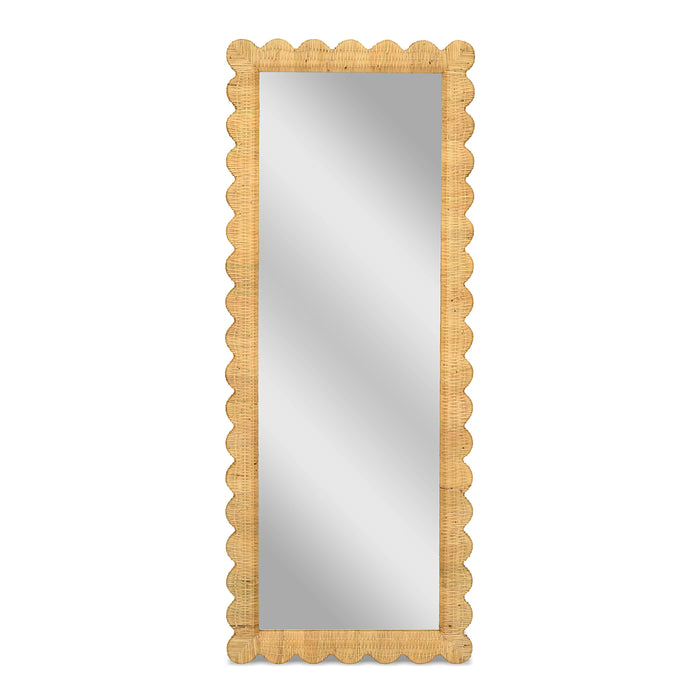 Bama 29.1" x 75" Long Natural Rattan Wall Mirror - Home And Beyond