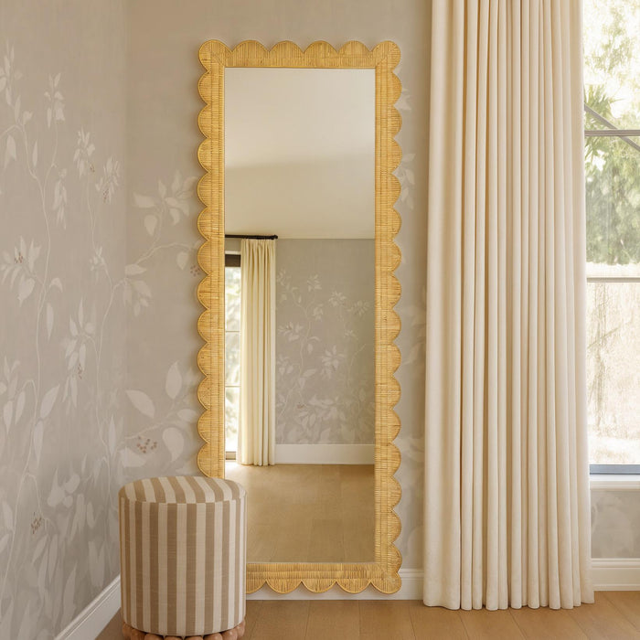 Bama 29.1" x 75" Long Natural Rattan Wall Mirror - Home And Beyond