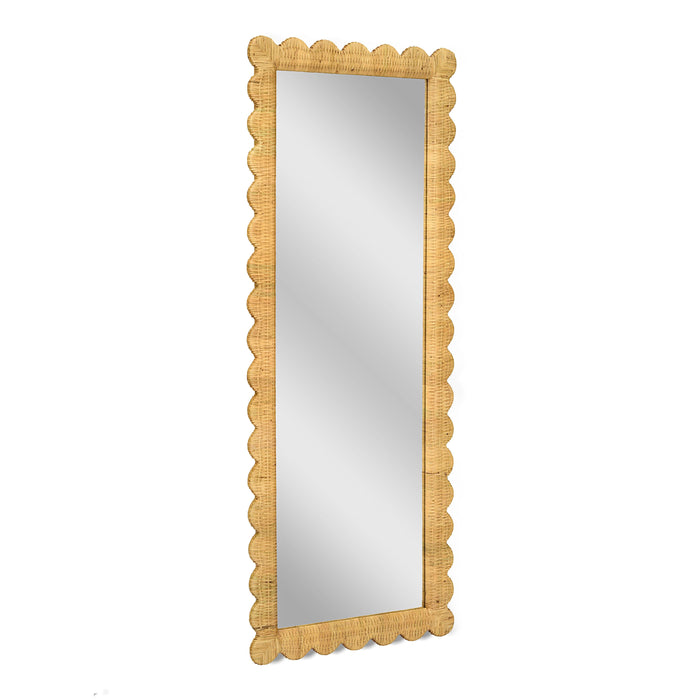 Bama 29.1" x 75" Long Natural Rattan Wall Mirror - Home And Beyond