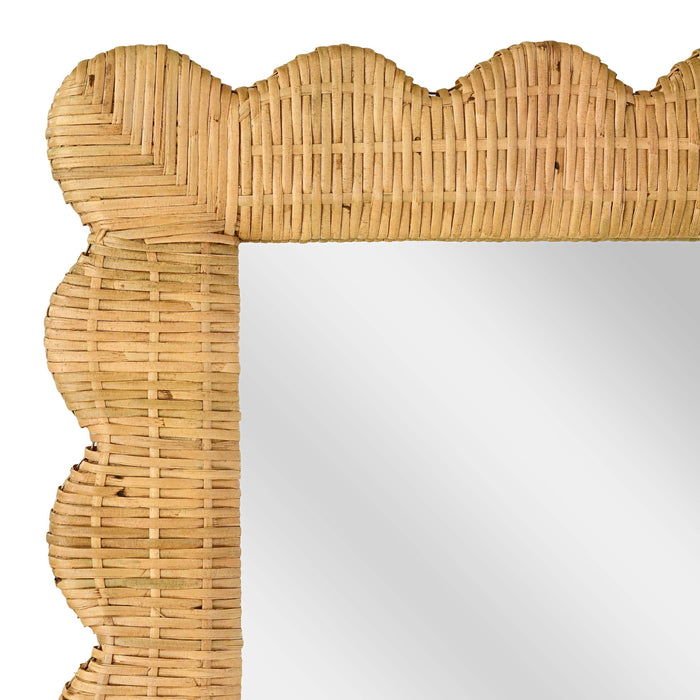 Bama 29.1" x 75" Long Natural Rattan Wall Mirror - Home And Beyond