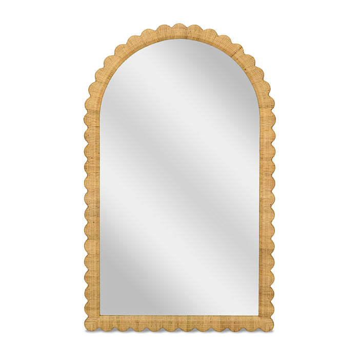 Bama 48" x 79" Jumbo Natural Rattan Arched Wall Mirror - Home And Beyond
