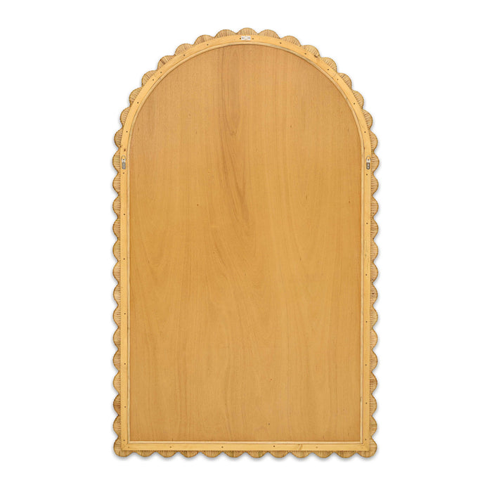 Bama 48" x 79" Jumbo Natural Rattan Arched Wall Mirror - Home And Beyond