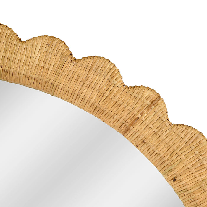 Bama 48" x 79" Jumbo Natural Rattan Arched Wall Mirror - Home And Beyond