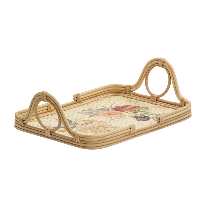 Corey Floral Bamboo Tray - Home And Beyond