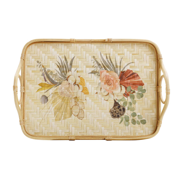 Corey Floral Bamboo Tray - Home And Beyond