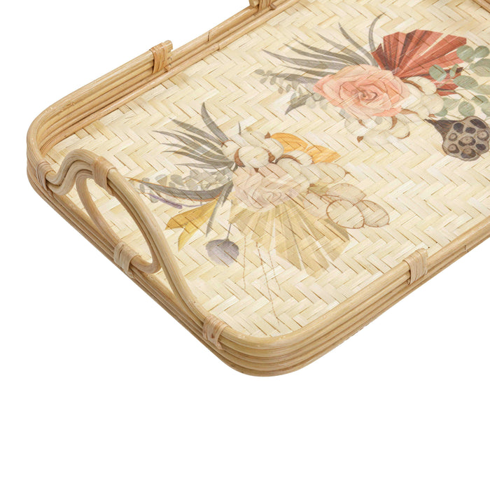 Corey Floral Bamboo Tray - Home And Beyond