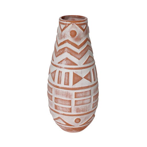 Earthenware Aztec Teardrop Flower Vase in Terracotta - Home And Beyond
