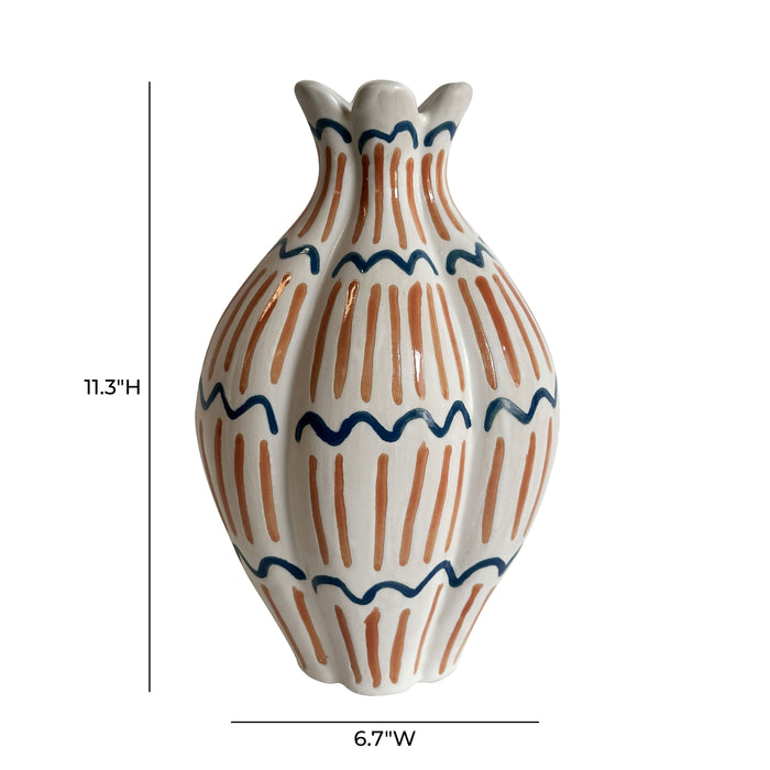 Ceramic Roman Coral Vase - Home And Beyond