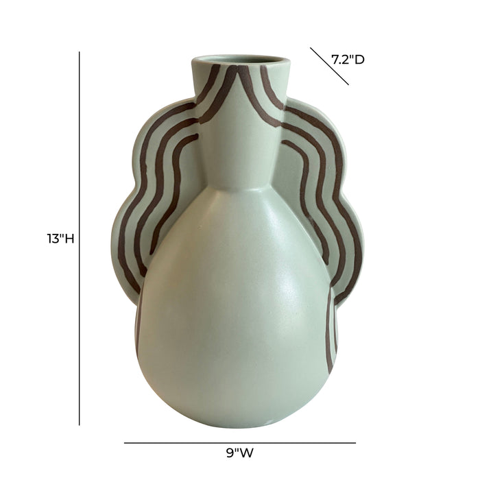 Ceramic Line Art Wavy Vase - Home And Beyond
