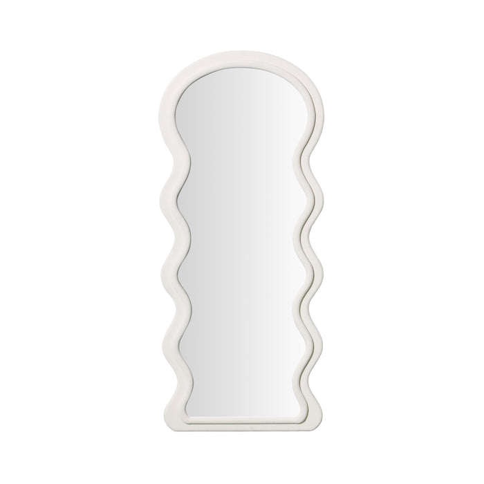 Rhodes Cream Velvet 70 inch Floor Mirror - Home And Beyond