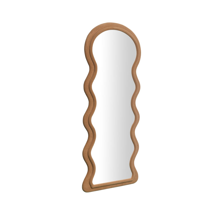 Rhodes Cinnamon Velvet 70 inch Floor Mirror - Home And Beyond