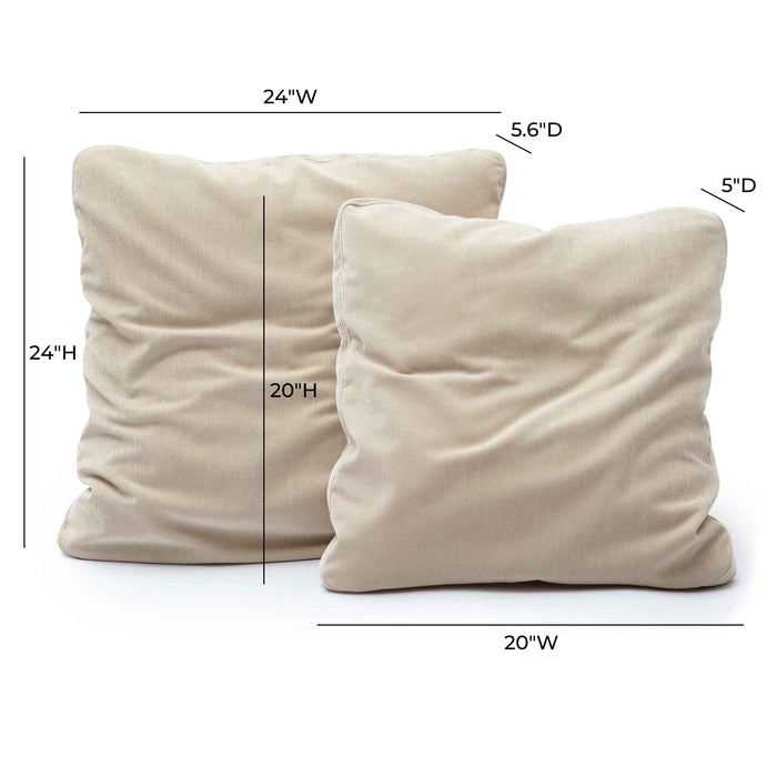 Tipsy Taupe Upcycled Chenille 20 x 20 inch Square Floppy Pillow - Home And Beyond