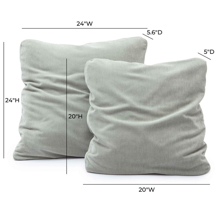 Tipsy Mint Green Upcycled Chenille 24 x 24 inch Square Floppy Pillow - Home And Beyond