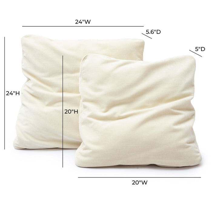 Tipsy Cream Chenille 24 x 24 inch Square Floppy Pillow - Home And Beyond