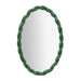 Agnes Forest Green Glossy Oval Mirror - Home And Beyond