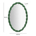 Agnes Forest Green Glossy Oval Mirror - Home And Beyond