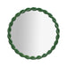 Agnes Forest Green Glossy Round Mirror - Home And Beyond