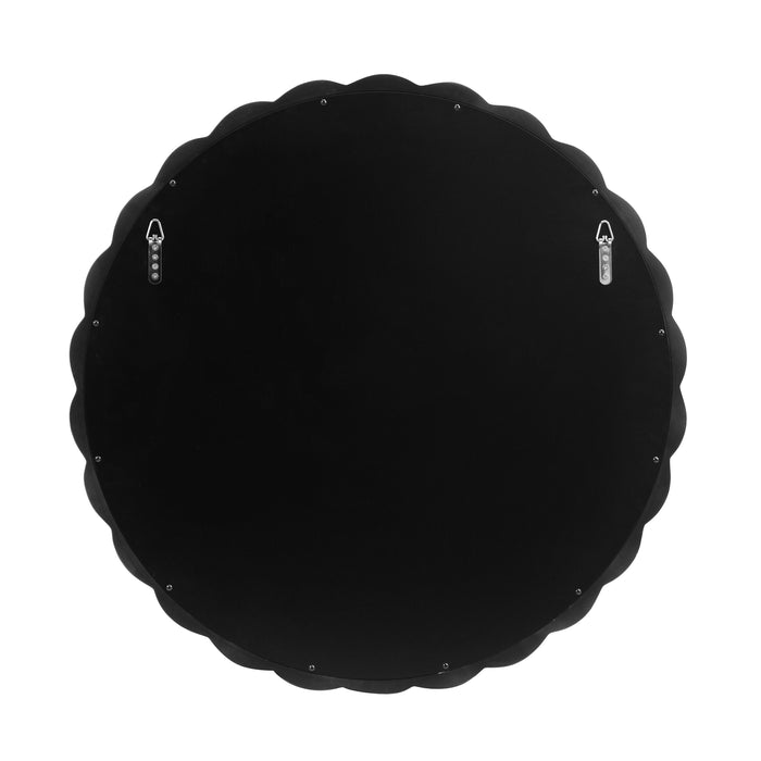 Agnes Forest Green Glossy Round Mirror - Home And Beyond