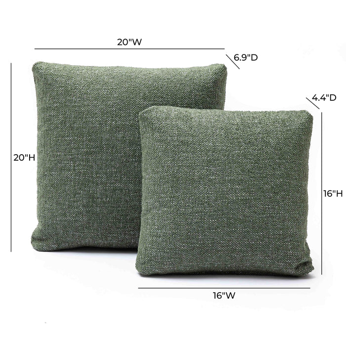 Malolo Green Basketweave 20 inch Square Vegan-Down Pillow - Home And Beyond