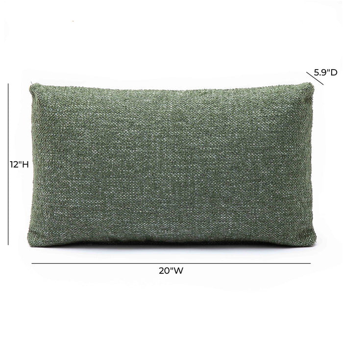 Malolo Green Basketweave 20 x 12 inch Rectangular Vegan-Down Pillow - Home And Beyond