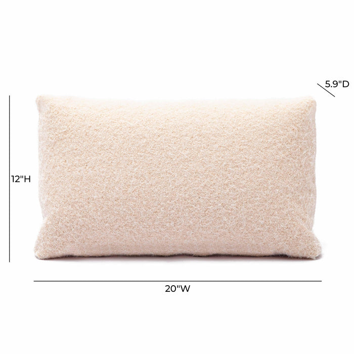 Malolo Rose-Tan Long Mohair 20 x 12 inch Rectangular Vegan-Down Pillow - Home And Beyond