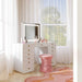 Hollywood 56" White Desk with LED Panel Vanity Mirror - Home And Beyond