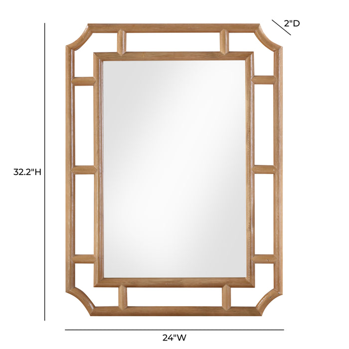 Cienna 24"x32" Natural Rattan Wall Mirror - Home And Beyond