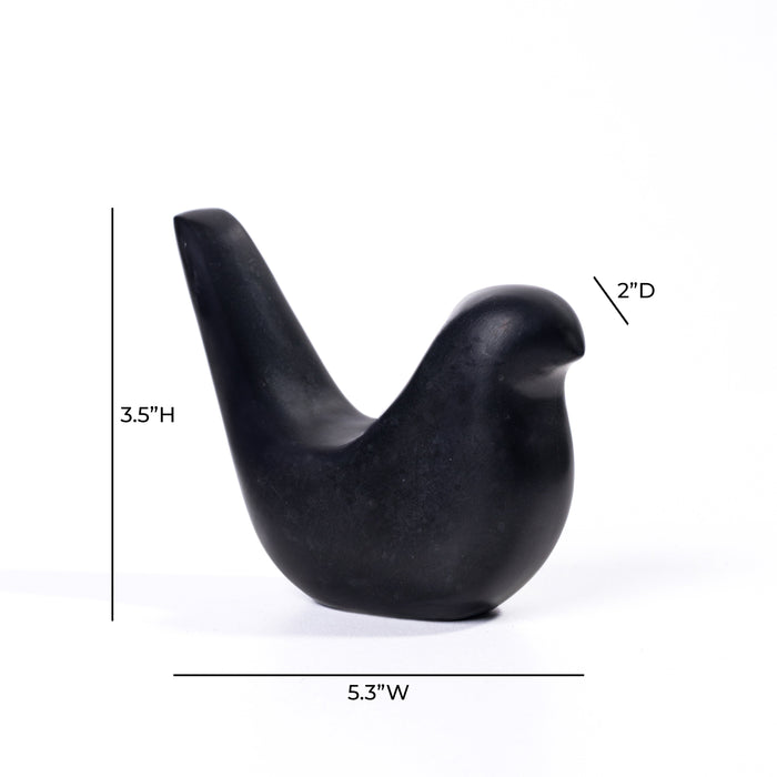 Black Marble Bird Statue - Home And Beyond