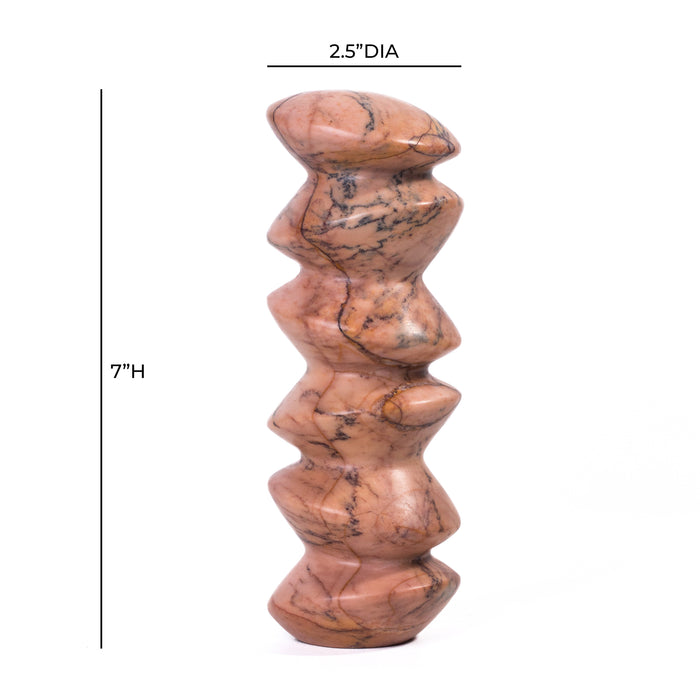 Marble Sunset Pink Cairn Tall Decorative Object - Home And Beyond