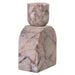 Marble White Brown Foundation Candle Holder - Home And Beyond