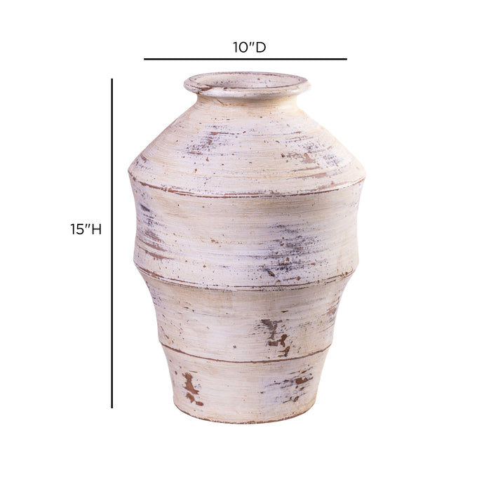 Visha Cream and Blue Terracotta Decorative Vase