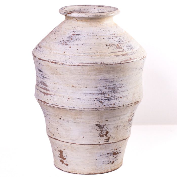 Visha Cream and Blue Terracotta Decorative Vase
