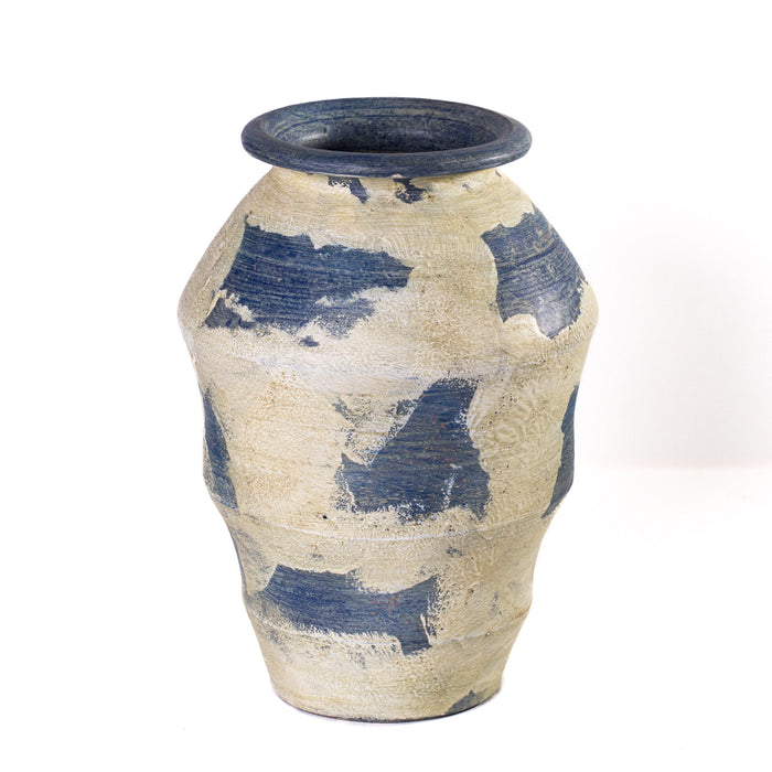 Visha Cream and Blue Terracotta Decorative Vase - Home And Beyond