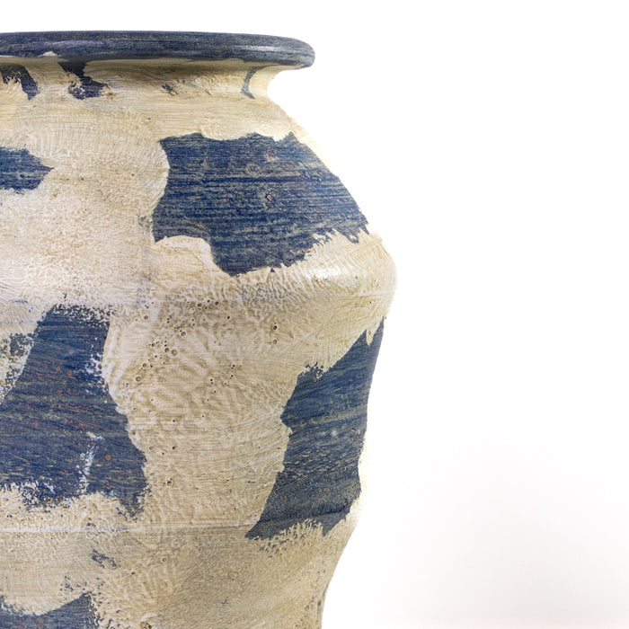 Visha Cream and Blue Terracotta Decorative Vase - Home And Beyond