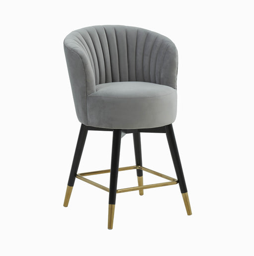 Liana Grey Velvet Swivel Stool - Home And Beyond