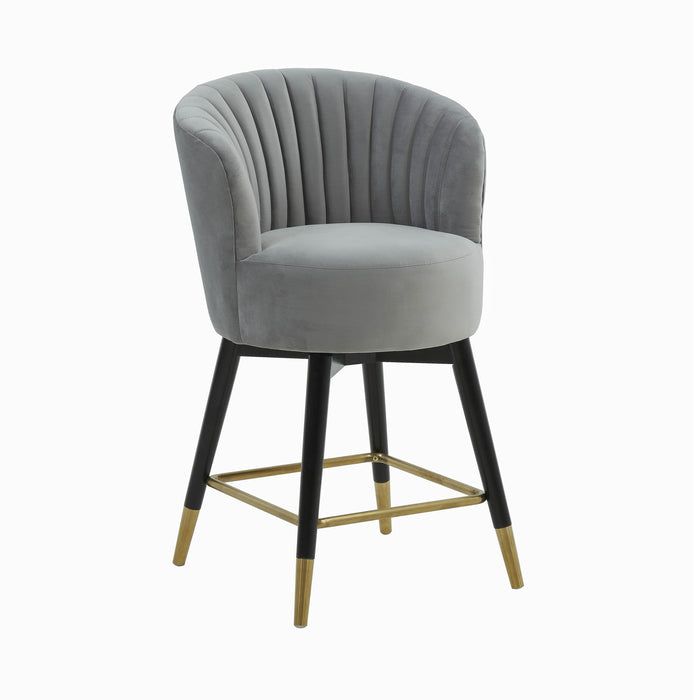 Liana Grey Velvet Swivel Stool - Home And Beyond